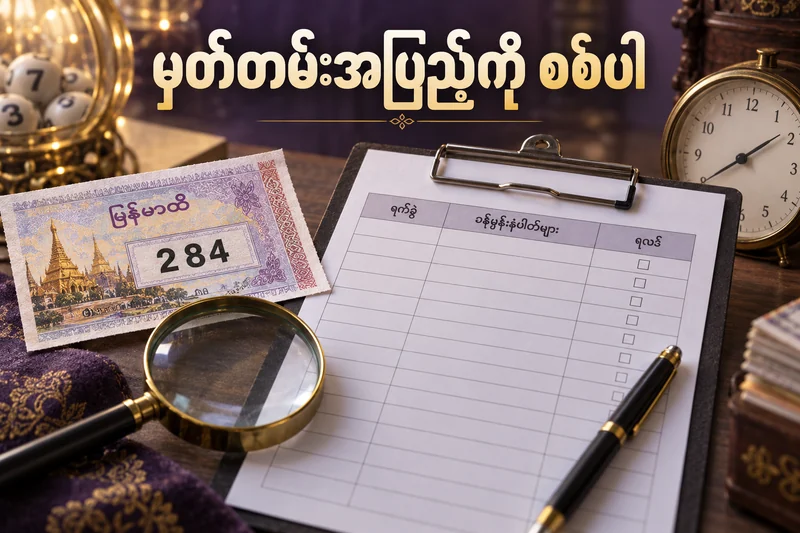 ထီခန့်မှန်းစာ၏ အချိန်တံဆိပ်နှင့် ရွေးထားသမျှကို စစ်သော စိတ်ကူးပုံ